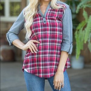 Pink plaid shirt